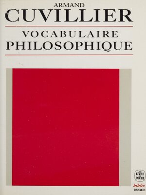 cover image of Vocabulaire philosophique
